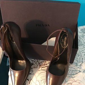 PRADA Ankle Strap Heel, NEW/NEVER WORN, run small